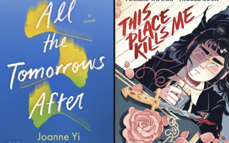 There are two book covers. On the left is All the Tomorrows After and on the right is This Place Kills Me. There are more detailed descriptions within the post on the individual images there.